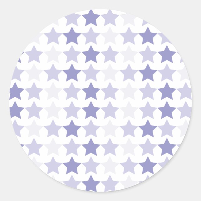 Patriotic Blue Ombre Stars Runder Aufkleber (Vorderseite)