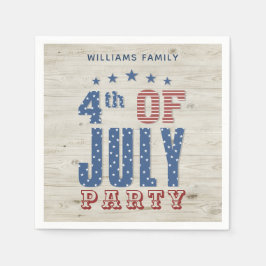 Patriotic Blue Red Stars Streifen | 4. Juli Serviette
