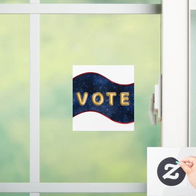 Patriotic Blue Wave Vote Fensteraufkleber (Zuhause)