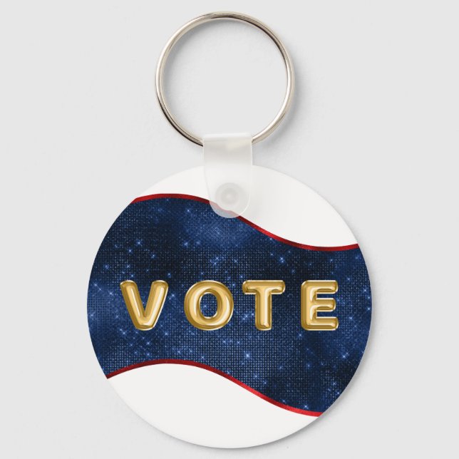 Patriotic Blue Wave Vote Schlüsselanhänger (Vorderseite)