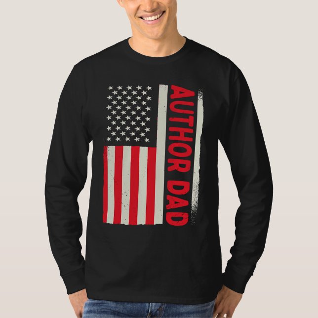 Patriotic Book Writer Writing Publisher Blogger Au T-Shirt (Vorderseite)