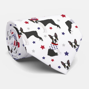Patriotic Boston Terrier Dog Krawatte