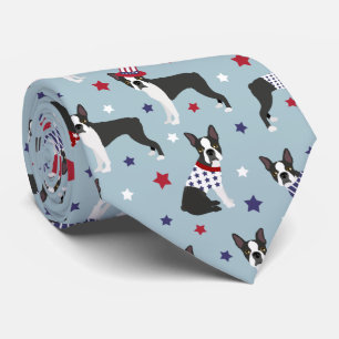 Patriotic Boston Terrier Dog Krawatte