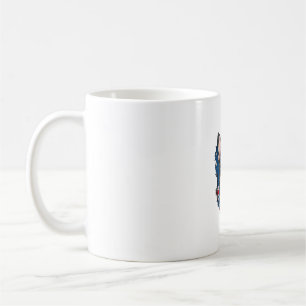 Patriotic Boston Terrier Doppy Puppy American Flag Kaffeetasse
