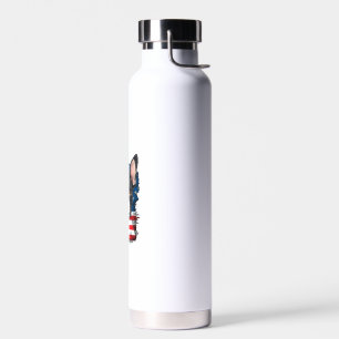 Patriotic Boston Terrier Doppy Puppy American Flag Trinkflasche