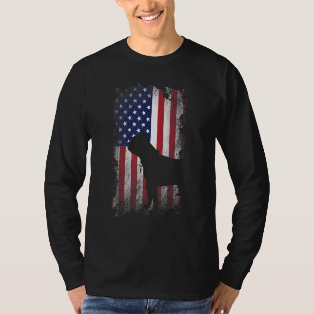 Patriotic Boston Terriers American Flag Cooler Hun T-Shirt (Vorderseite)