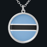 Patriotic Botswana Flag Versilberte Kette<br><div class="desc">Patriotische Flagge Botswanas.</div>