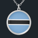 Patriotic Botswana Flag Versilberte Kette<br><div class="desc">Patriotische Flagge Botswanas.</div>