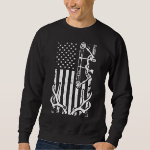 Patriotic Bowhunting Bow Hunter Deer Jagd Ameri Sweatshirt