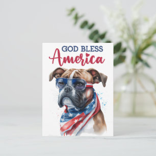 Patriotic Boxer, Gott segne Amerika Postkarte