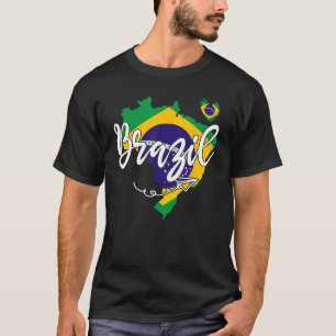 Patriotic Brasilien Karte Niedliches Herz Brasilie T-Shirt