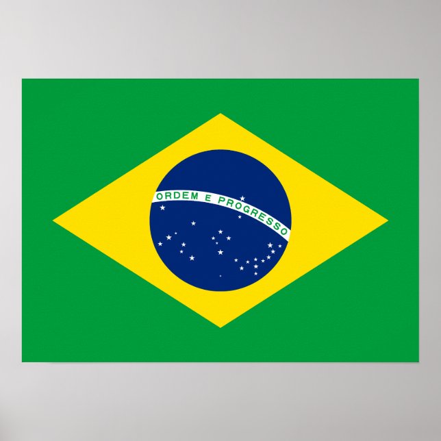 Patriotic Brazil Flag Poster (Vorne)
