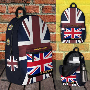Patriotic British Flag Rucksack, Union Jack / UK Bedruckter Rucksack