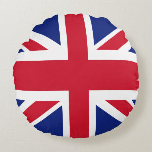Patriotic British Union Jack Flag Round Cushion Rundes Kissen