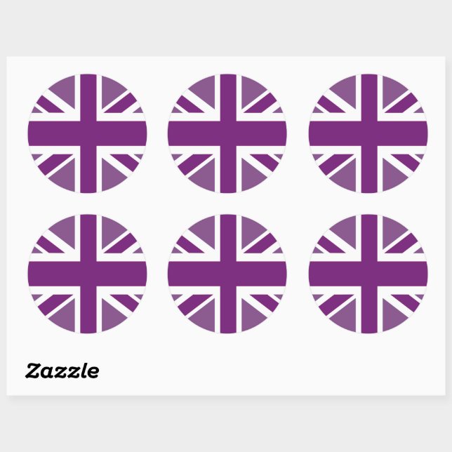 Patriotic British Union Jack Flag Runder Aufkleber (Blatt)