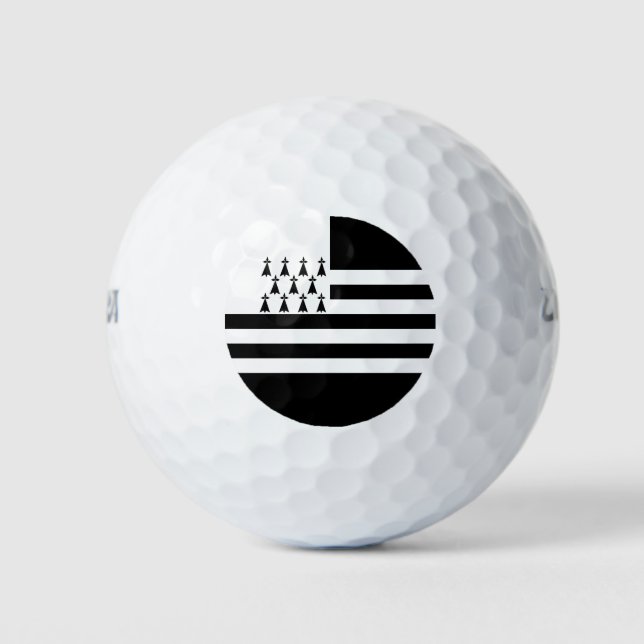 Patriotic Brittany Flag Golf Balls Golfball (Vorderseite)