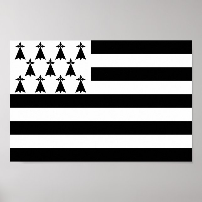 Patriotic Brittany Flag Poster (Vorne)