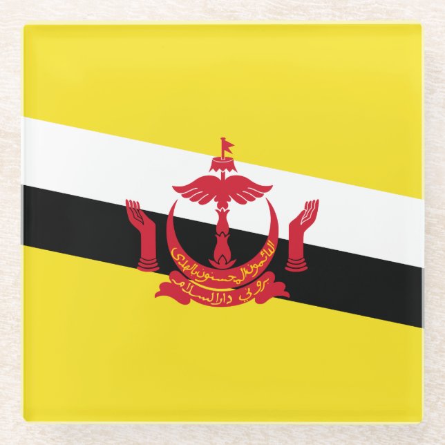 Patriotic Brunei Flag Glass Untersetzer (Vorderseite)
