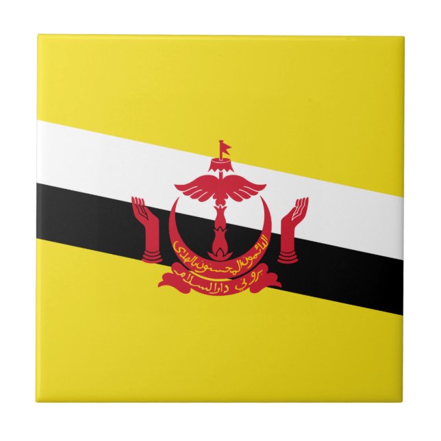 Patriotic Brunei Flag Keramik Tile Fliese (Vorderseite)