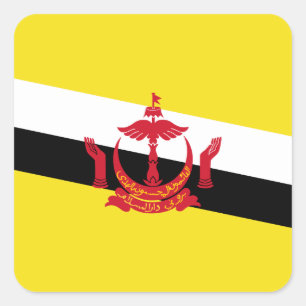 Patriotic Brunei Flag Square Sticker