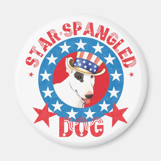 Patriotic Bull Terrier Magnet (Vorne)