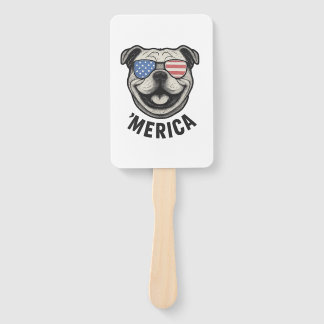 Patriotic Bulldog 'MERICA � USA Flag Sunglasses De Fächer