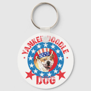 Patriotic Bulldog Schlüsselanhänger