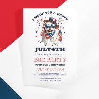 Patriotic Bulldog Woof you Happy 4. Juli