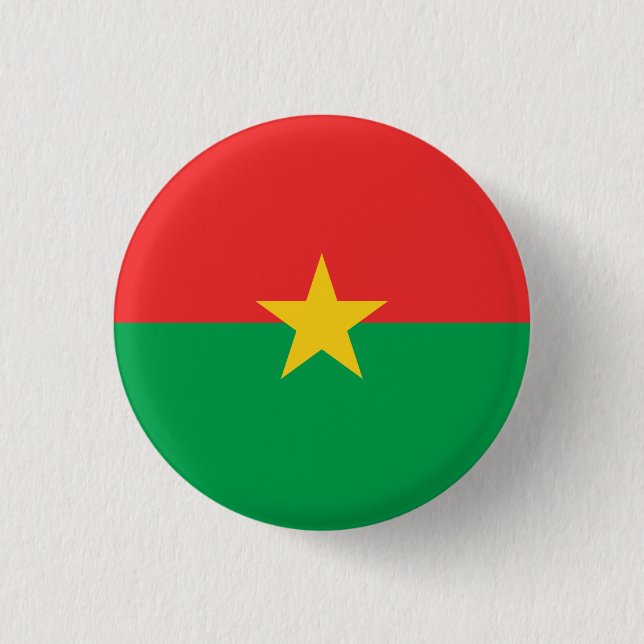 Patriotic Burkina Faso Flag Button (Vorderseite)
