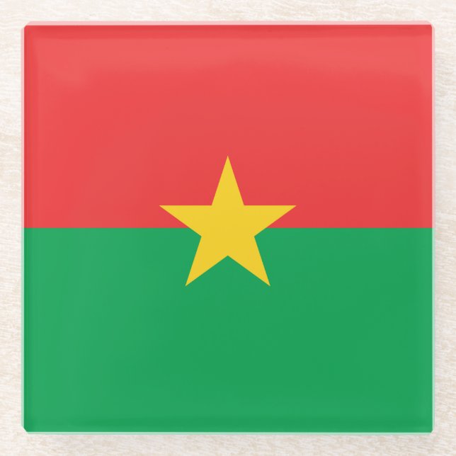 Patriotic Burkina Faso Flag Glasuntersetzer (Vorderseite)