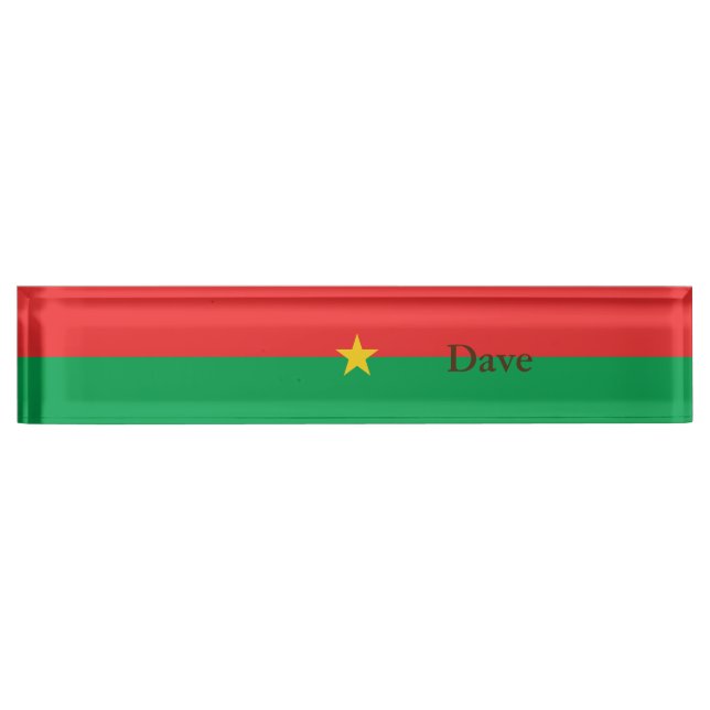 Patriotic Burkina Faso Flag Namensplakette (Vorderseite)