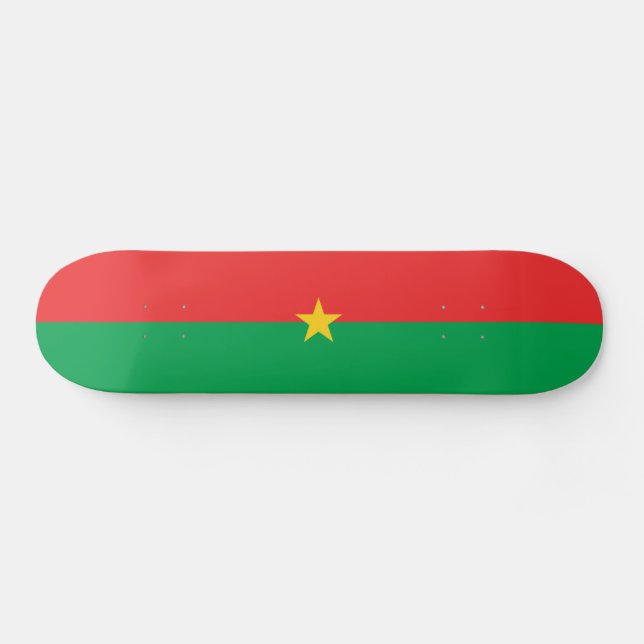 Patriotic Burkina Faso Flag Skateboard (Horizontal)