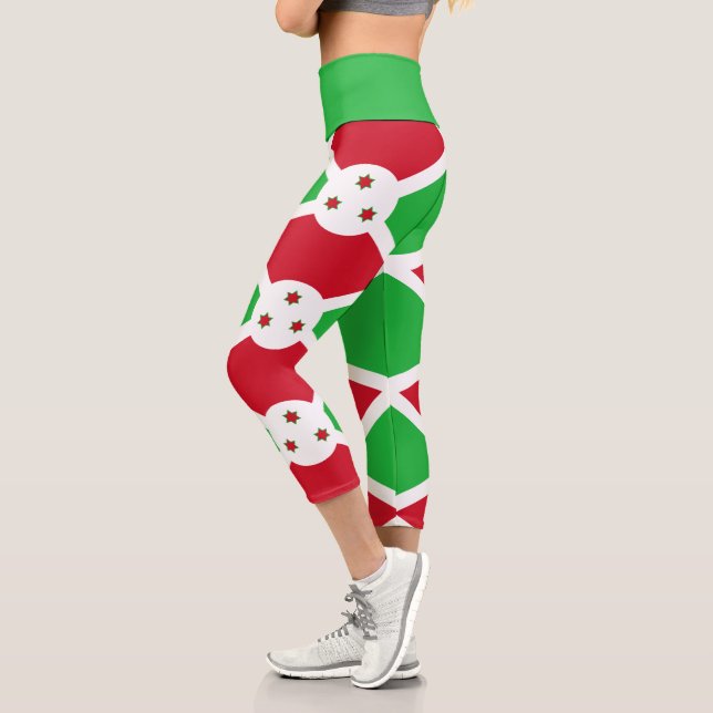 Patriotic Burundi Flag Capri Leggings (Links)