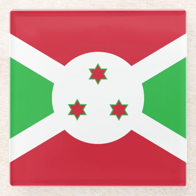 Patriotic Burundi Flag Glasuntersetzer (Vorderseite)