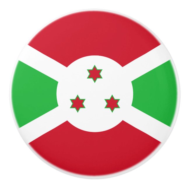 Patriotic Burundi Flag Keramikknauf (Vorderseite)