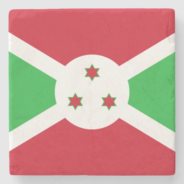 Patriotic Burundi Flag Steinuntersetzer (Vorderseite)