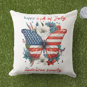 Patriotic Butterfly 4. Juli Amerikanische Flagge Kissen