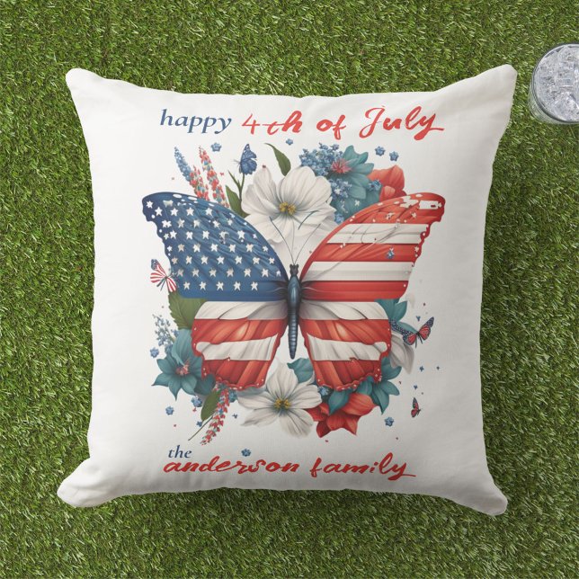 Patriotic Butterfly 4. Juli Amerikanische Flagge Kissen (Von Creator hochgeladen)