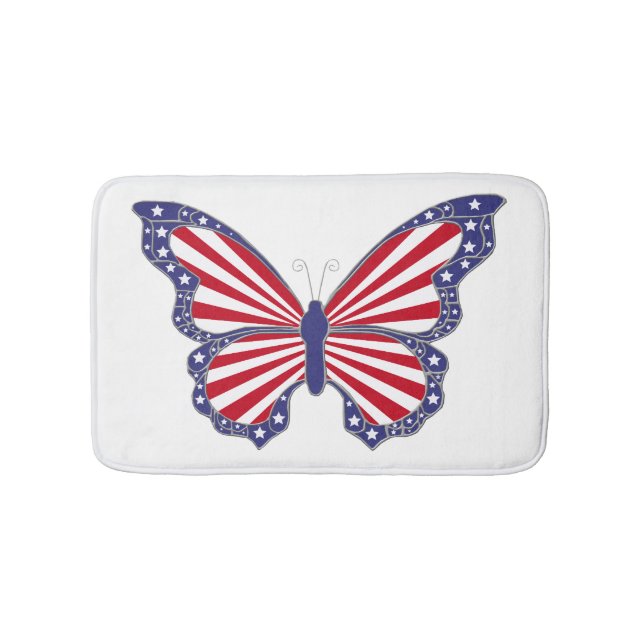 Patriotic Butterfly Bath Mat Badematte (Vorderseite)