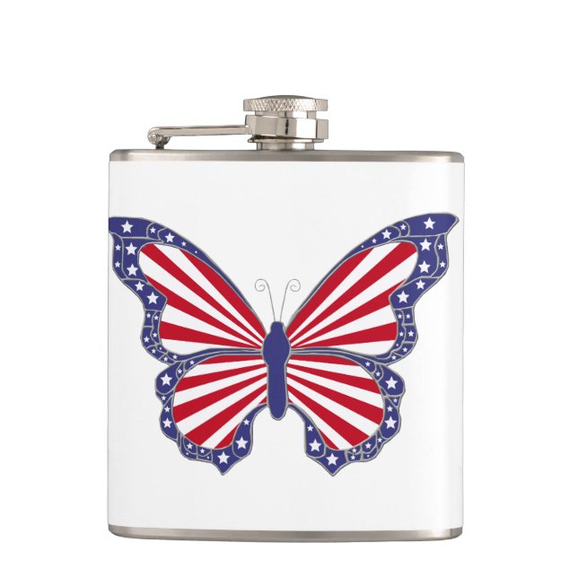Patriotic Butterfly Flask Flachmann (Vorderseite)