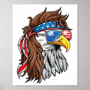 Patriotic Byld Eagle Mullet Usa American Flag 4. Poster