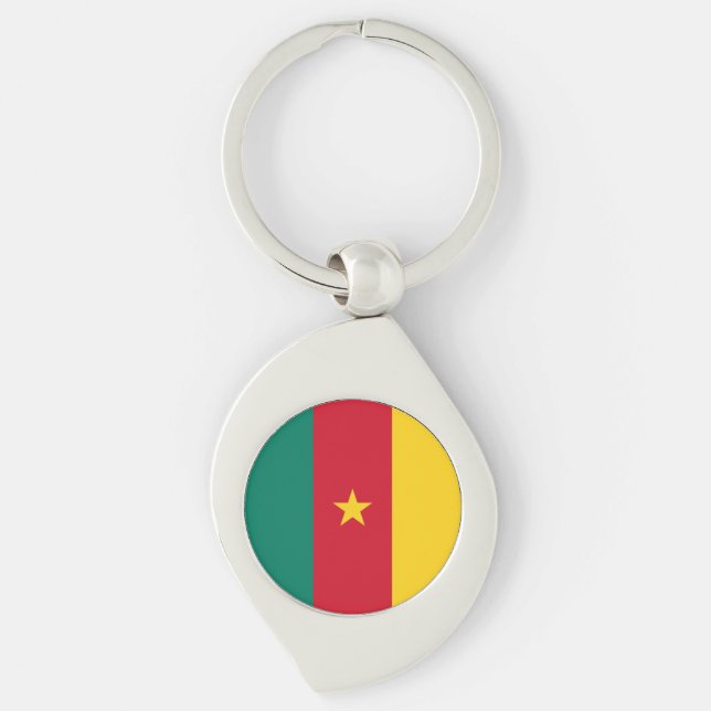 Patriotic Cameroon Flag Schlüsselanhänger (Vorderseite)