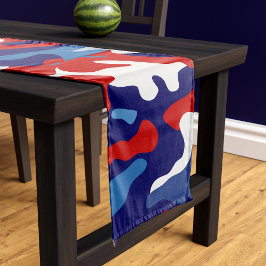 Patriotic Camouflage Red White and Blue Camouflage Kurzer Tischläufer