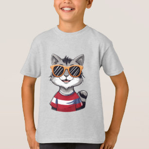 Patriotic Cat Hoodie: Cool Kitty in Shades T-Shirt
