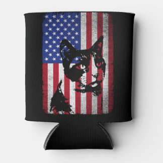 Patriotic Cat Lover 4. Juli USA Flag Dosenkühler