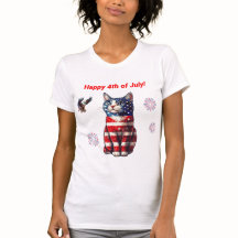Patriotic Cat T Shirt, American Flag TShirt, USA