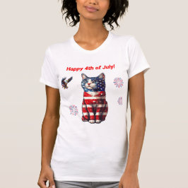 Patriotic Cat T Shirt, American Flag TShirt, USA T-Shirt