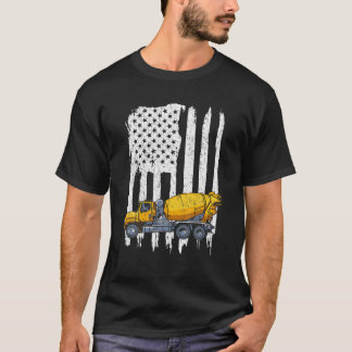 Patriotic Cement Truck Fahrer Beton Mixer Ameri T-Shirt