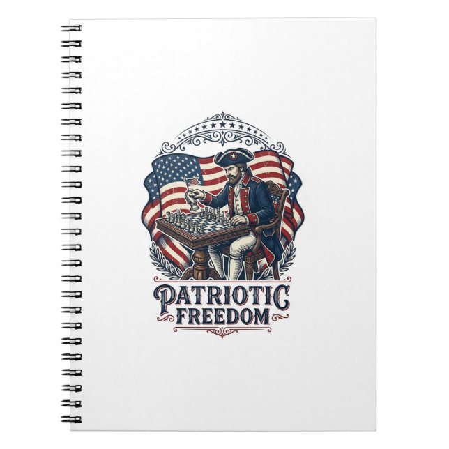 Patriotic Chess Player Vector Graphic Tee Notizblock (Vorderseite)