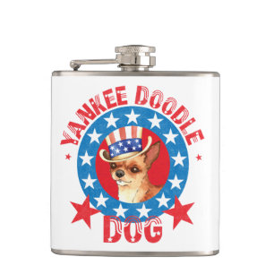Patriotic Chihuahua Flachmann
